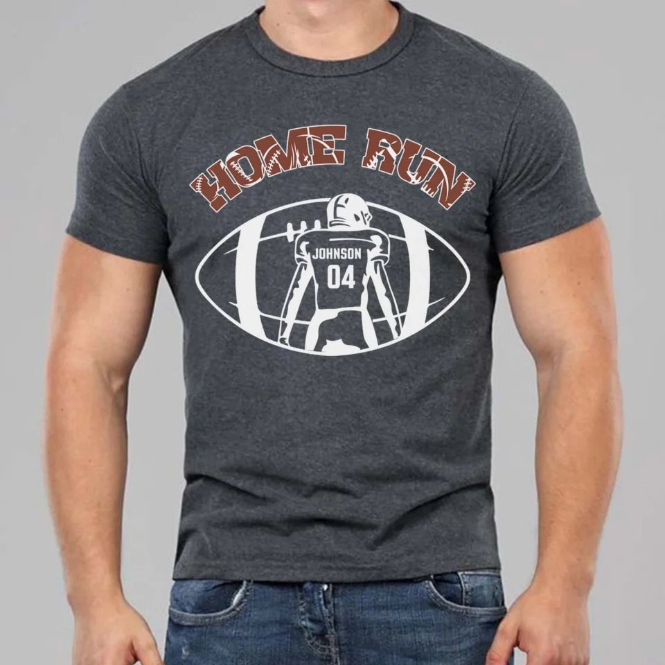 Home Run Custom Football Player - Personalized T-Shirt 