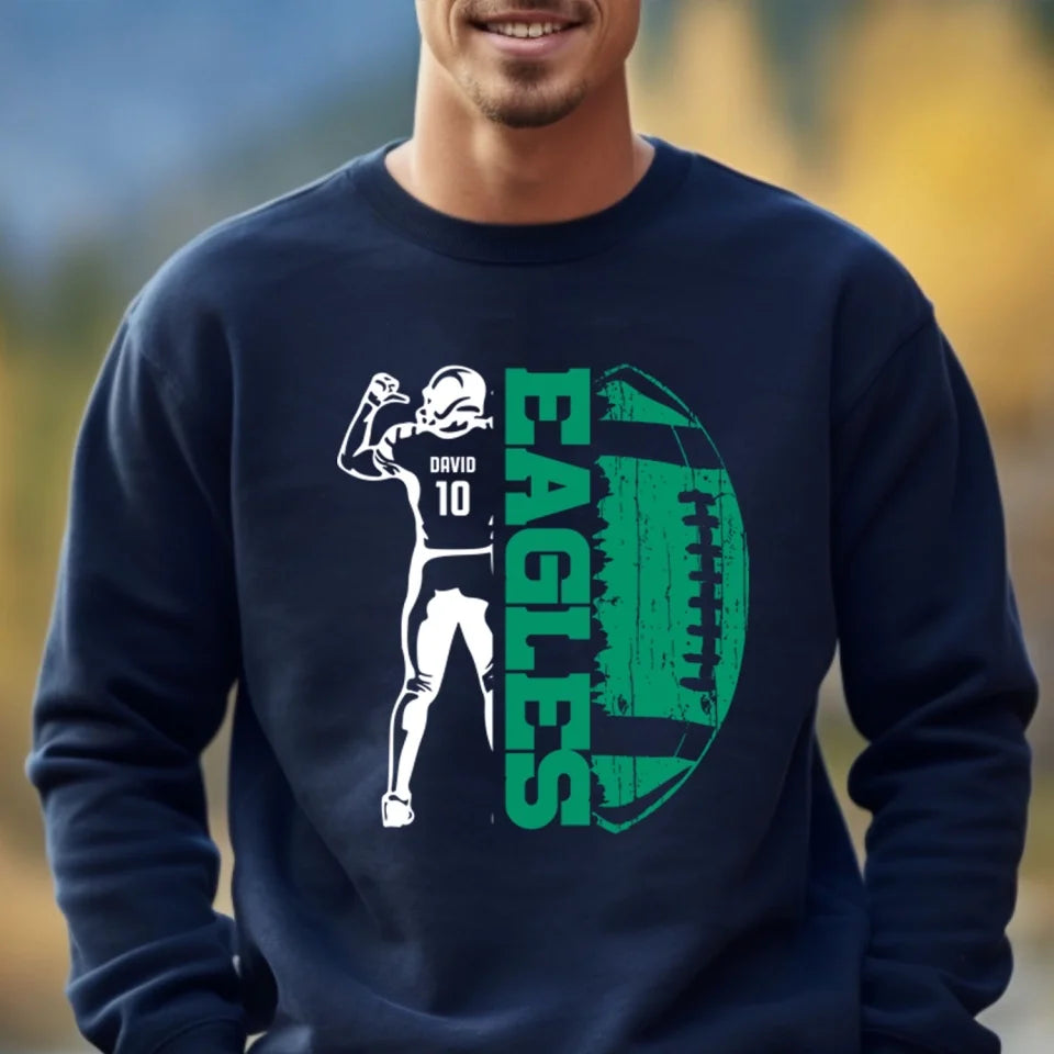 Custom Football Player - Personalized T-shirt, Gift for Football Fans