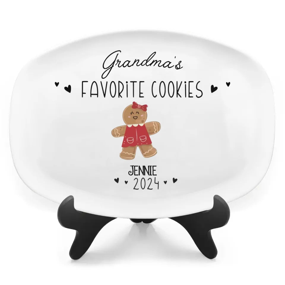 Grandma's Favorite Cookies - Personalized Platter, Family Platter, Personalized Gingerbread Christmas Plate - PL264TL