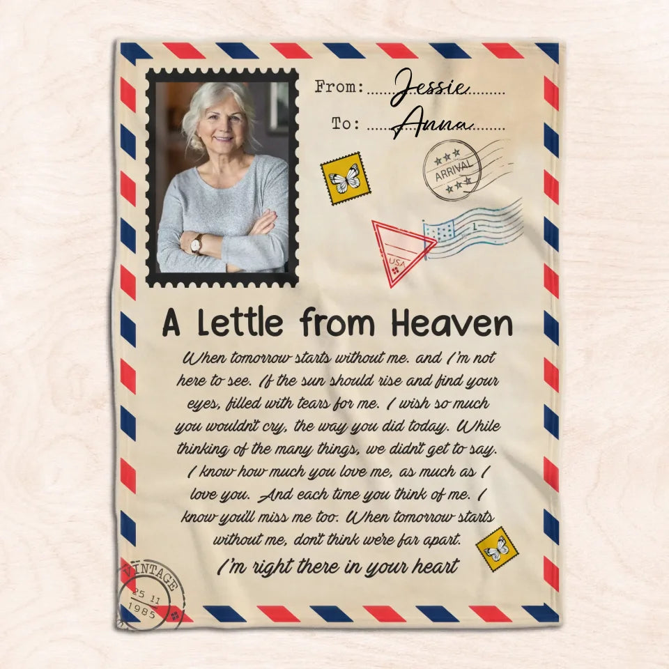 Do Not Think We’re Apart I’m Right Here In Your Heart - Personalized Blanket, Memorial Gift -BL223TL