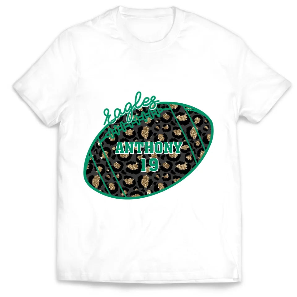 Custom Football Team - Personalized T-Shirt, Leopard Football Shirt - TS155YV