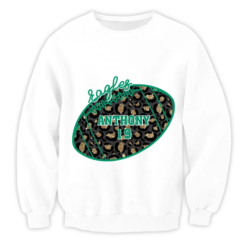 Custom Football Team - Personalized T-Shirt, Leopard Football Shirt - TS155YV