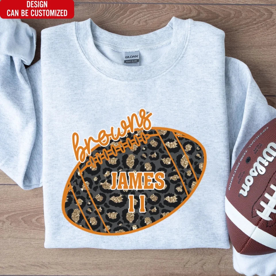 Custom Football Team - Personalized T-Shirt, Leopard Football Shirt - TS155YV