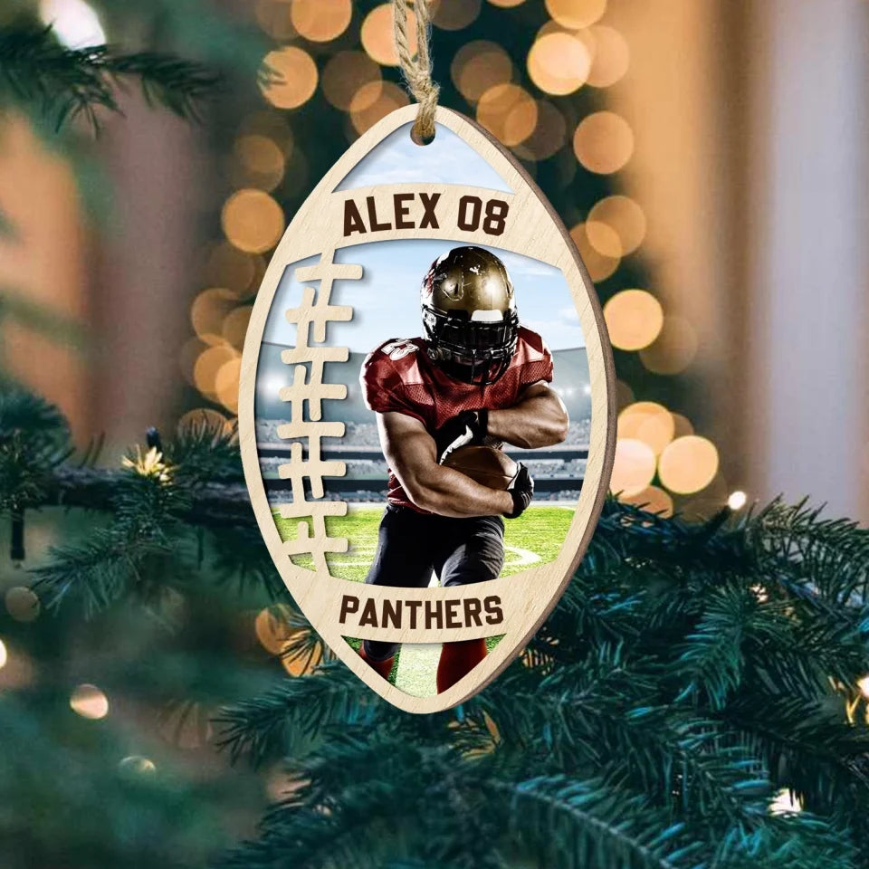 Custom Football Player - Personalized Wooden Ornament, christmas ornament, christmas ornaments, christmas decoration, christmas decor, christmas ornaments, christmas decor, valentines decor,ornament, personalized ornament,xmas,, christmas gift, happy christmas day,ornament, personalized ornament