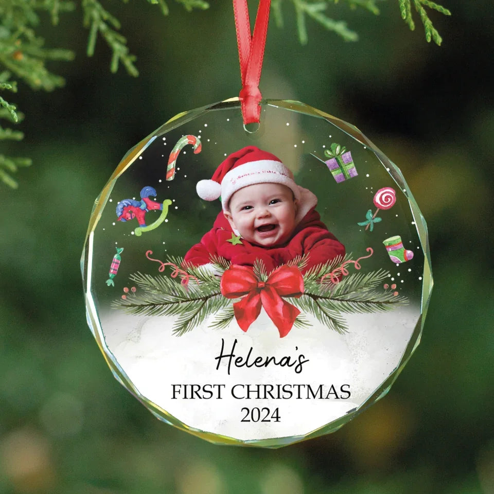 Baby's First Christmas - Personalized Glass Ornament, Baby Christmas Gift, christmas ornament, christmas ornaments, christmas decoration, christmas decor, christmas ornaments, christmas decor, valentines decor,ornament, personalized ornament,xmas,, christmas gift, happy christmas day,ornament, personalized ornament