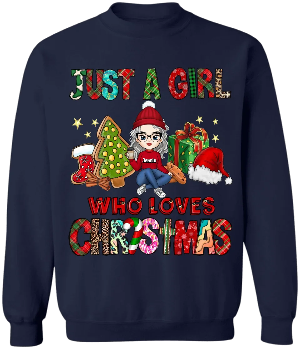 Just A Girl Who Loves Christmas - Personalized T-Shirt, Christmas Gift, Christmas Shirt - TS352AN