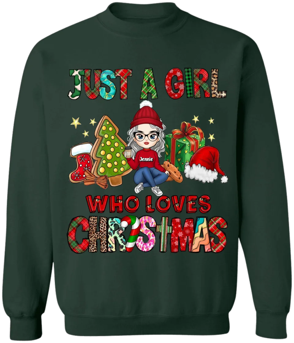 Just A Girl Who Loves Christmas - Personalized T-Shirt, Christmas Gift, Christmas Shirt - TS352AN