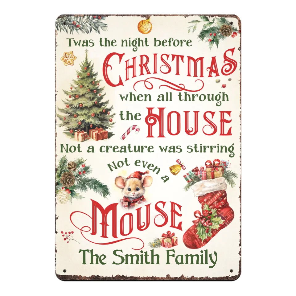 Twas The Night Before Christmas - Personalized Metal Sign, Christmas Tin Sign Decor - MTS123UP