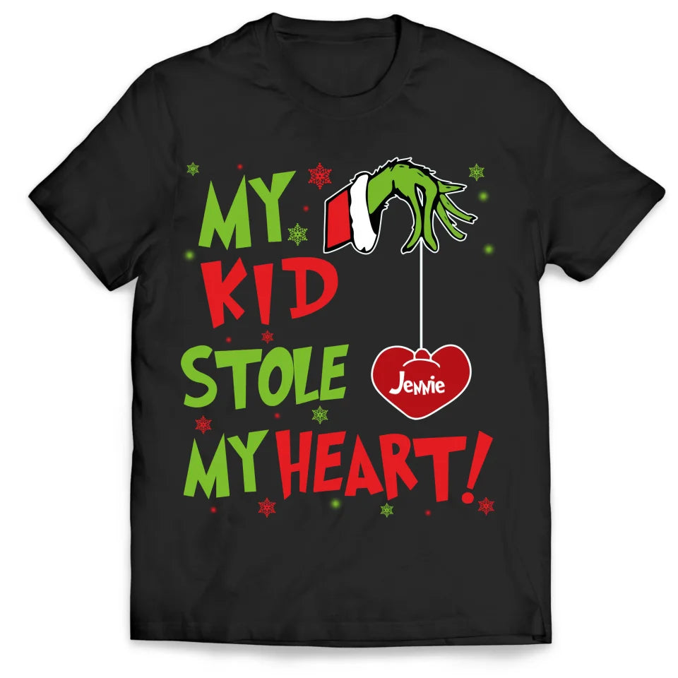 My Grandkid Stole My Heart - Personalized T-Shirt, Gift For Family/ Grandma/ Mama Shirt - TS391AN