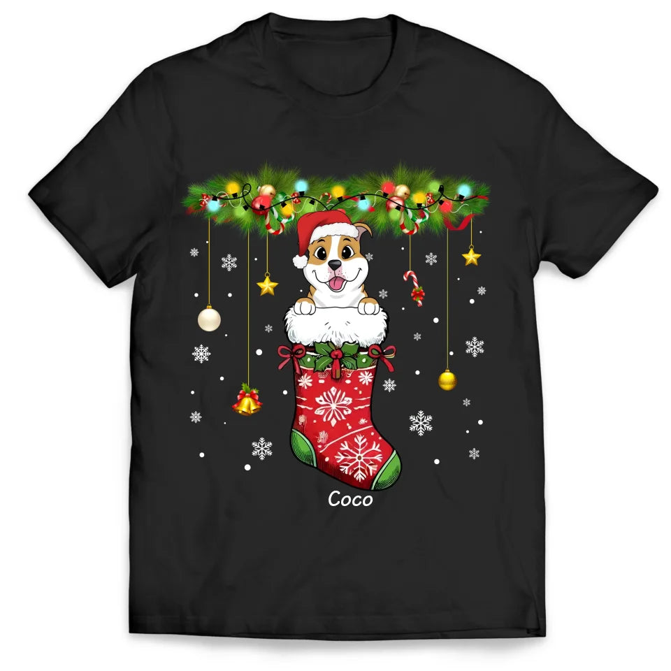 Christmas Stocking Dogs - Personalized T-Shirt, Gift For Dog Lovers, Christmas Shirt - TS397AN