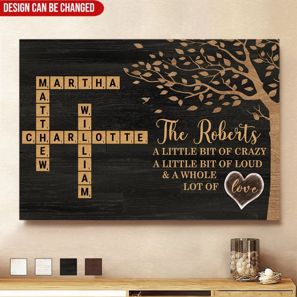 Family Whole Lot Of Love - Personalized Canvas, Gift For Family, Crossword Art Canvas - CA410AN