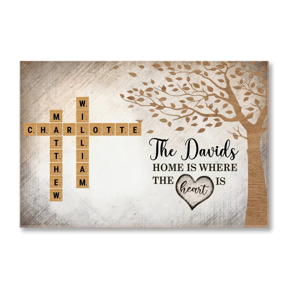 Family Whole Lot Of Love - Personalized Canvas, Gift For Family, Crossword Art Canvas - CA410AN