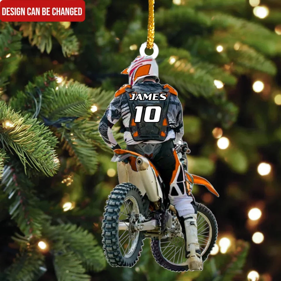 Motocross Dirt Bike Christmas - Personalized Acrylic Ornament, Christmas Ornament, Custom Name and Number Motocross, christmas ornament, christmas ornaments, christmas decoration, christmas decor, christmas ornaments, christmas decor, valentines decor,ornament, personalized ornament,xmas,, christmas gift, happy christmas day,ornament, personalized ornament