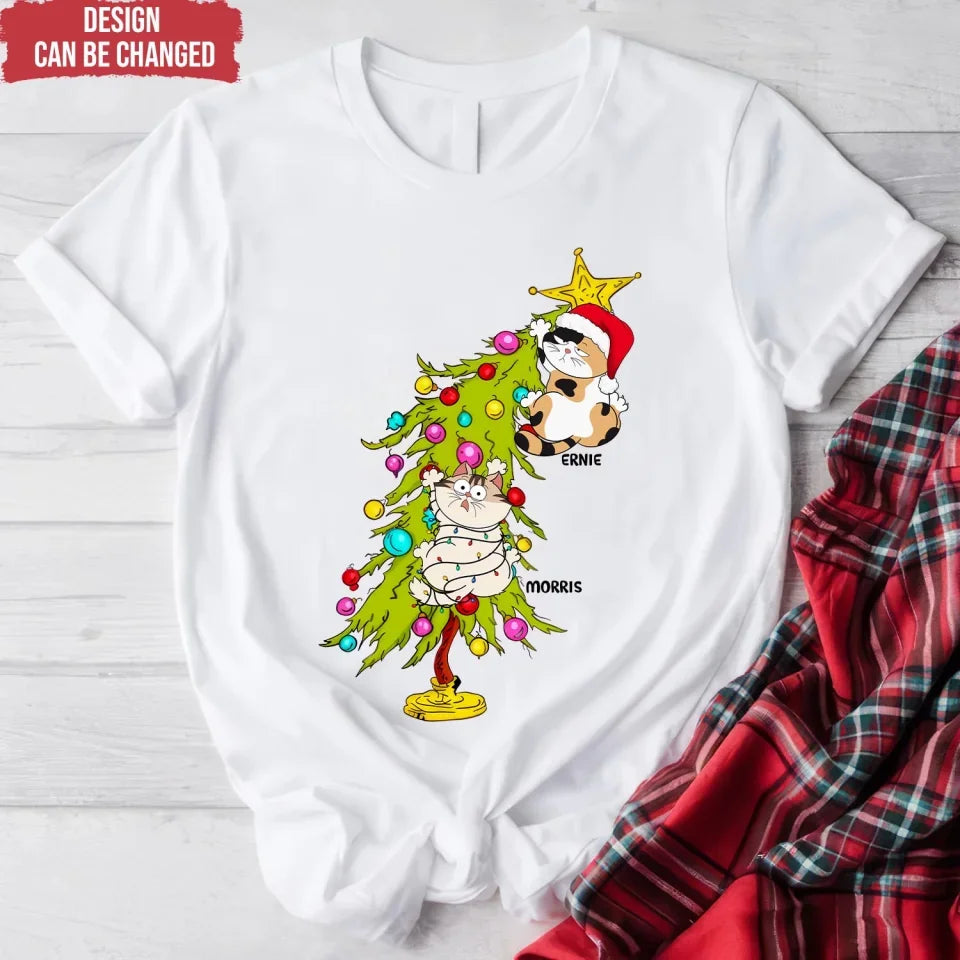 Funny Cat With Christmas Tree - Personalized T-Shirt, Christmas Gift For Cat Mom, Cat Dad Gift, christmas shirt, christmas shirts, christmas tshirt,santa shirt, christmas outfit,valentines day shirt, valentines day shirts, valentines t-shirt,t-shirt, tee, personalized shirt,valentines day, valentines, valentines day gift, happy valentines day,t-shirt, tee, personalized shirt