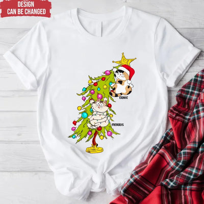 Funny Cat With Christmas Tree - Personalized T-Shirt, Christmas Gift For Cat Mom, Cat Dad Gift, christmas shirt, christmas shirts, christmas tshirt,santa shirt, christmas outfit,valentines day shirt, valentines day shirts, valentines t-shirt,t-shirt, tee, personalized shirt,valentines day, valentines, valentines day gift, happy valentines day,t-shirt, tee, personalized shirt