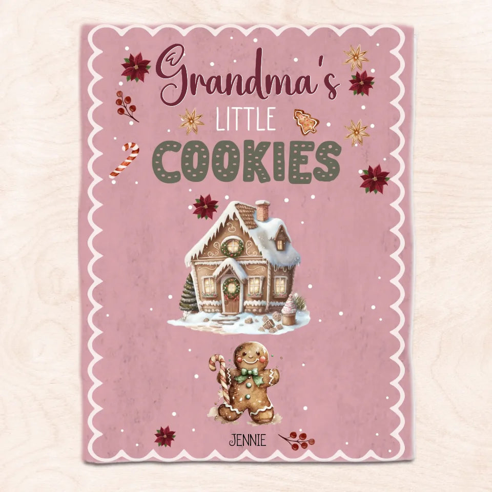 Grandma’s Little Cookies - Personalized Blanket, Christmas Blanket Gift For Grandma - BL363TL