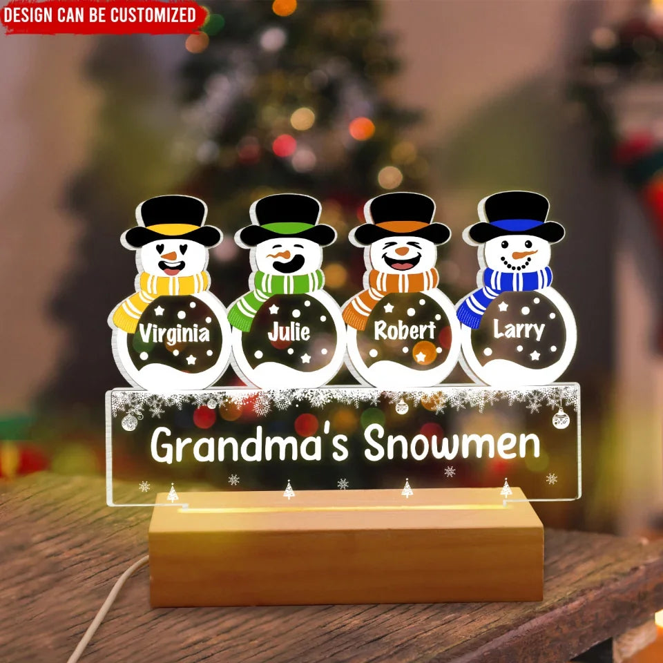 Snowman Family Christmas - Personalized Acrylic Night Light, Christmas Gift for Family, christmas lamp,valentines day decor, valentine decor,Acrylic Night Light , personalized Acrylic Night Light, lamp, custom lamp, personalized lamp,valentines day, valentines, valentines day gift, happy valentines day,Acrylic Night Light , personalized Acrylic Night Light, lamp, custom lamp, personalized lamp