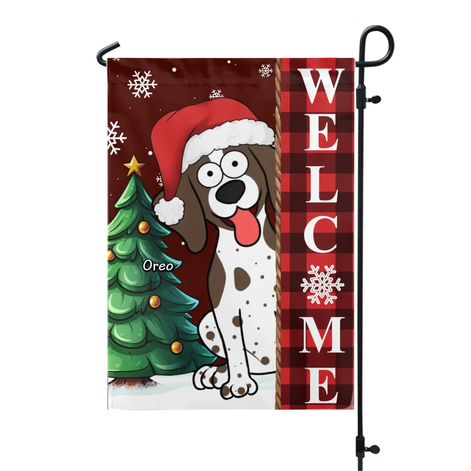 Welcome To Our Home - Personalized Garden Flag, Christmas Gift For Pet Lover - GF380TL