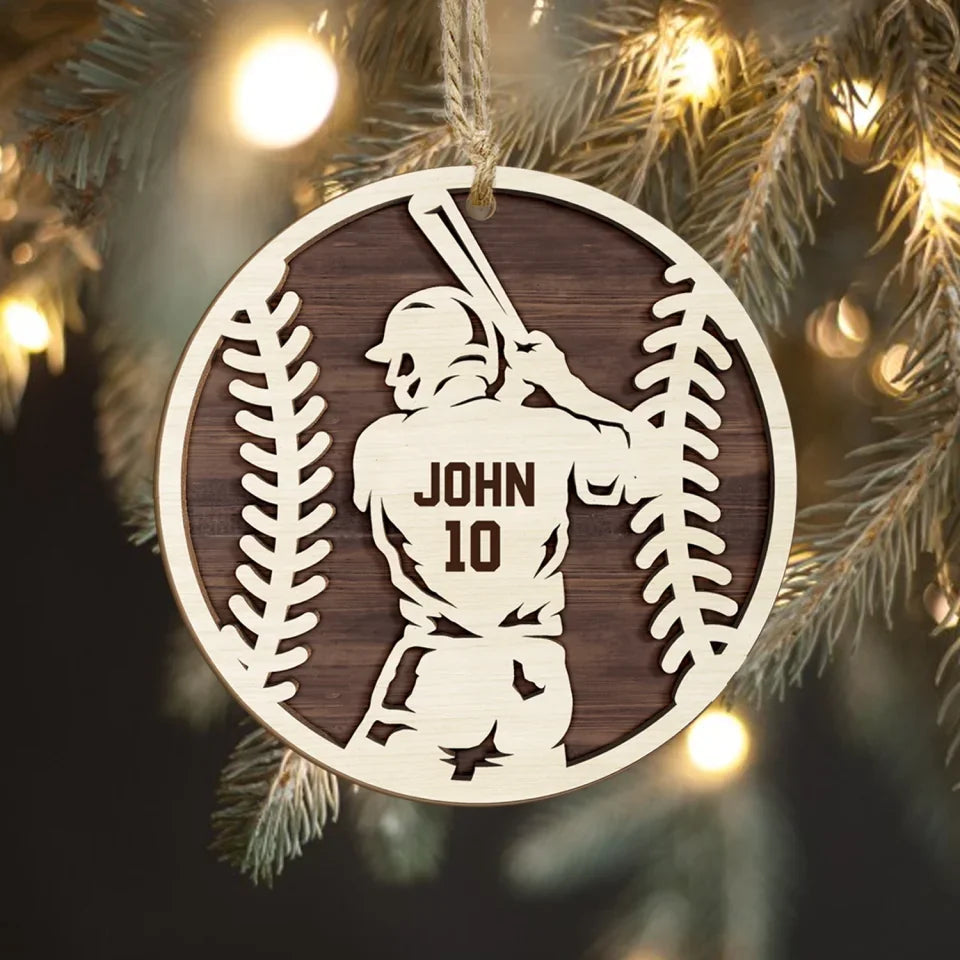 Baseball Man And Woman Player - Personalized 2 Layer Wooden Sign, Christmas Ornament, Baseball Fan, christmas ornament, christmas ornaments, christmas decoration, christmas decor, christmas ornaments, christmas decor, valentines decor,ornament, personalized ornament,xmas,, christmas gift, happy christmas day,ornament, personalized ornament