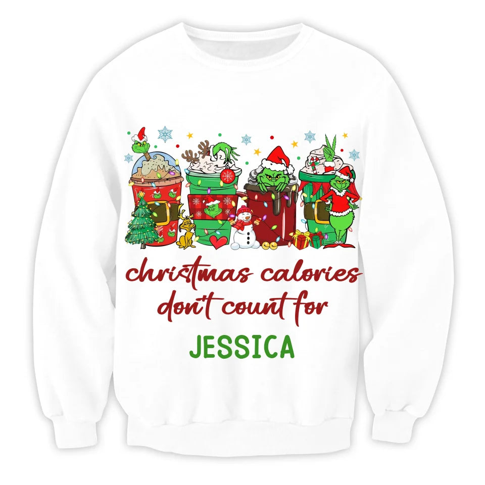 Christmas Calories Don't Count - Personalized T-Shirt, Funny Christmas Gift For Her - TS275YV