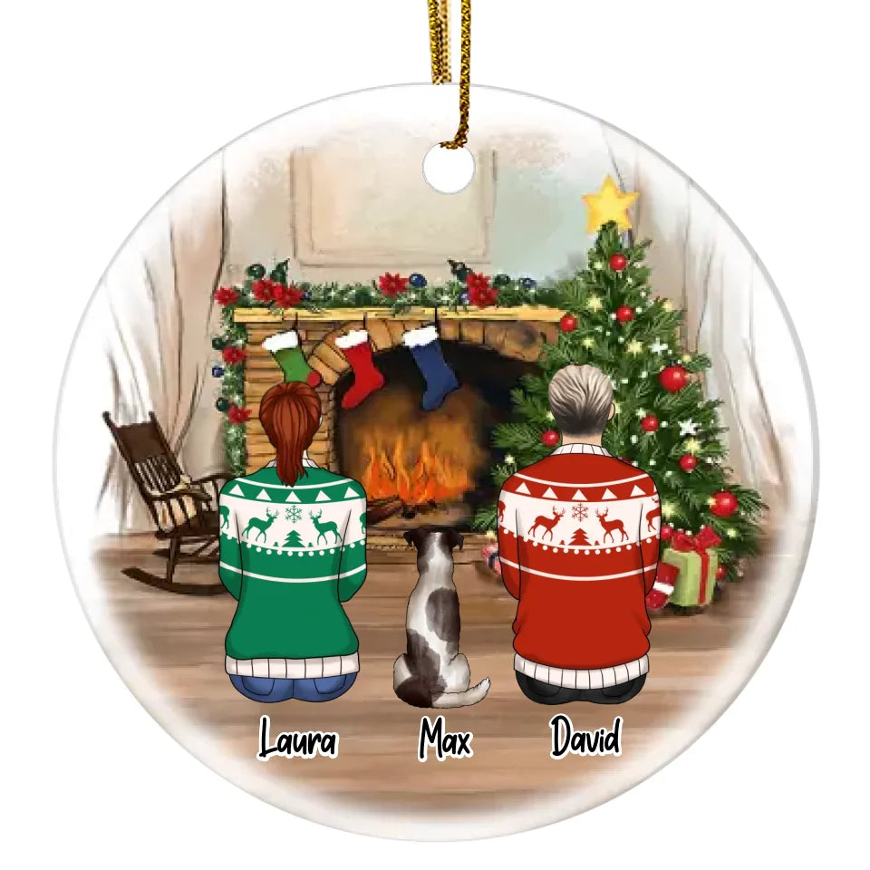 Personalized dog Christmas Ceramic Ornament Gifts For Dog Lovers, Gift For Family Christmas Ornament