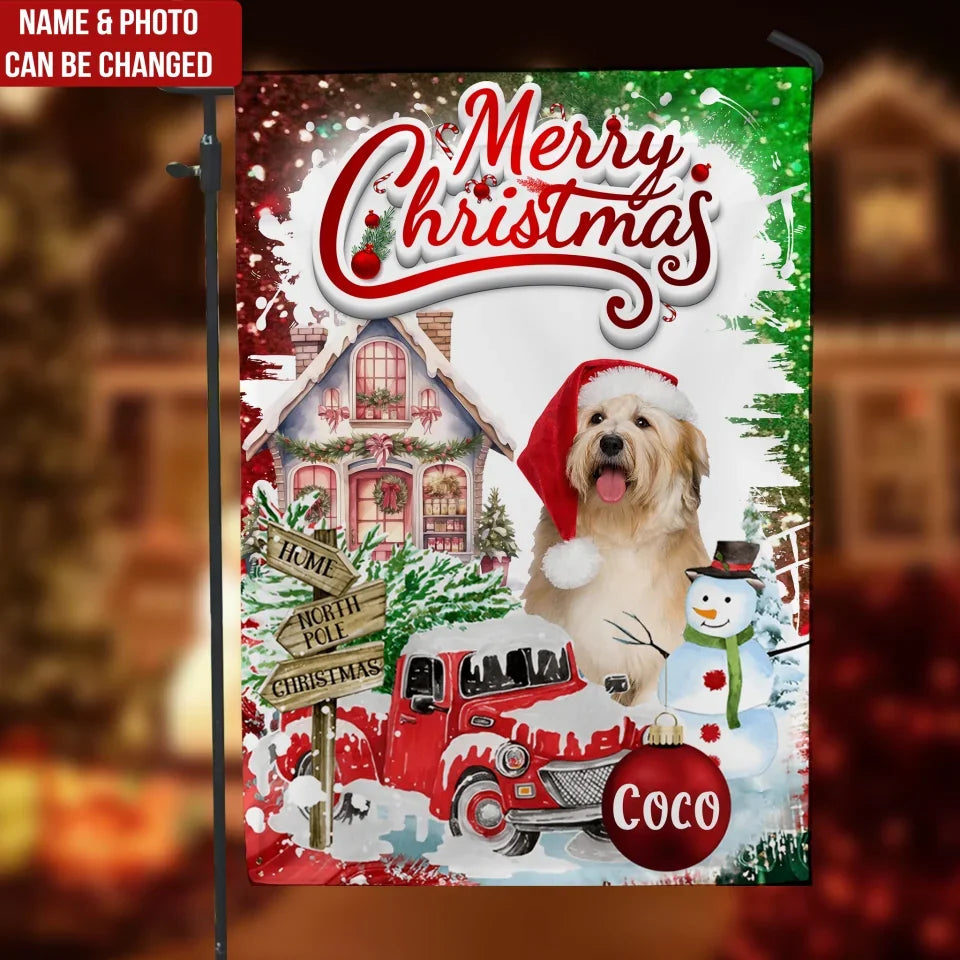 Pet Merry Christmas - Personalized Garden Flag, Christmas Gift For Pet Lovers - GF459AN