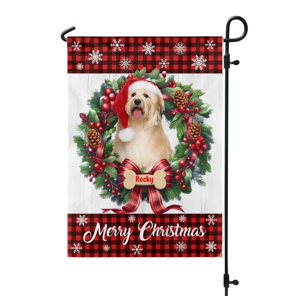 Cute Pet Merry Christmas - Personalized Garden Flag, Gift For Pet Lovers, Christmas Decor - GF460AN