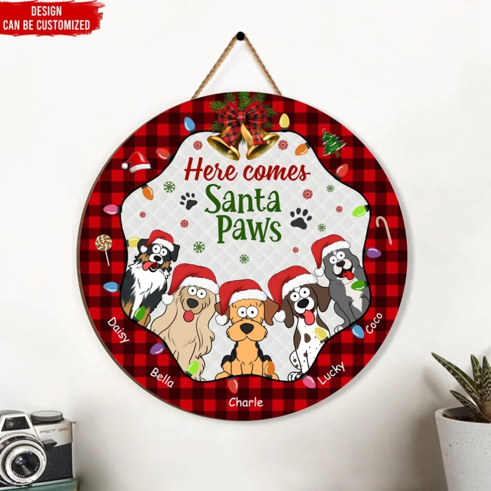 Here Comes Santa Paws - Personalized Wooden Sign, Christmas Sign, Christmas Gift For Dog Lover, christmas door sign, christmas decor,christmas sign,christmas door decor,merry christmas sign,christmas decoration,valentines sign, valentines decor, valentines door sign, valentines day decor,door sign,front door sign, welcome sign, door hanger, welcome door sign, Personalized door sign, wood sign,Personalized sign,valentines day, valentines, valentines day gift, happy valentines day,door sign,front door sign, 