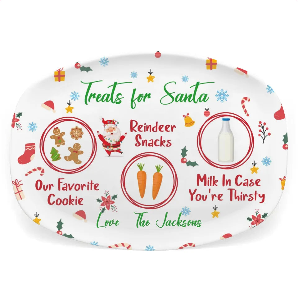 Treats For Santa - Personalized Platter, Santa Cookie Plate, Christmas Eve Cookie Plate - PL315YV