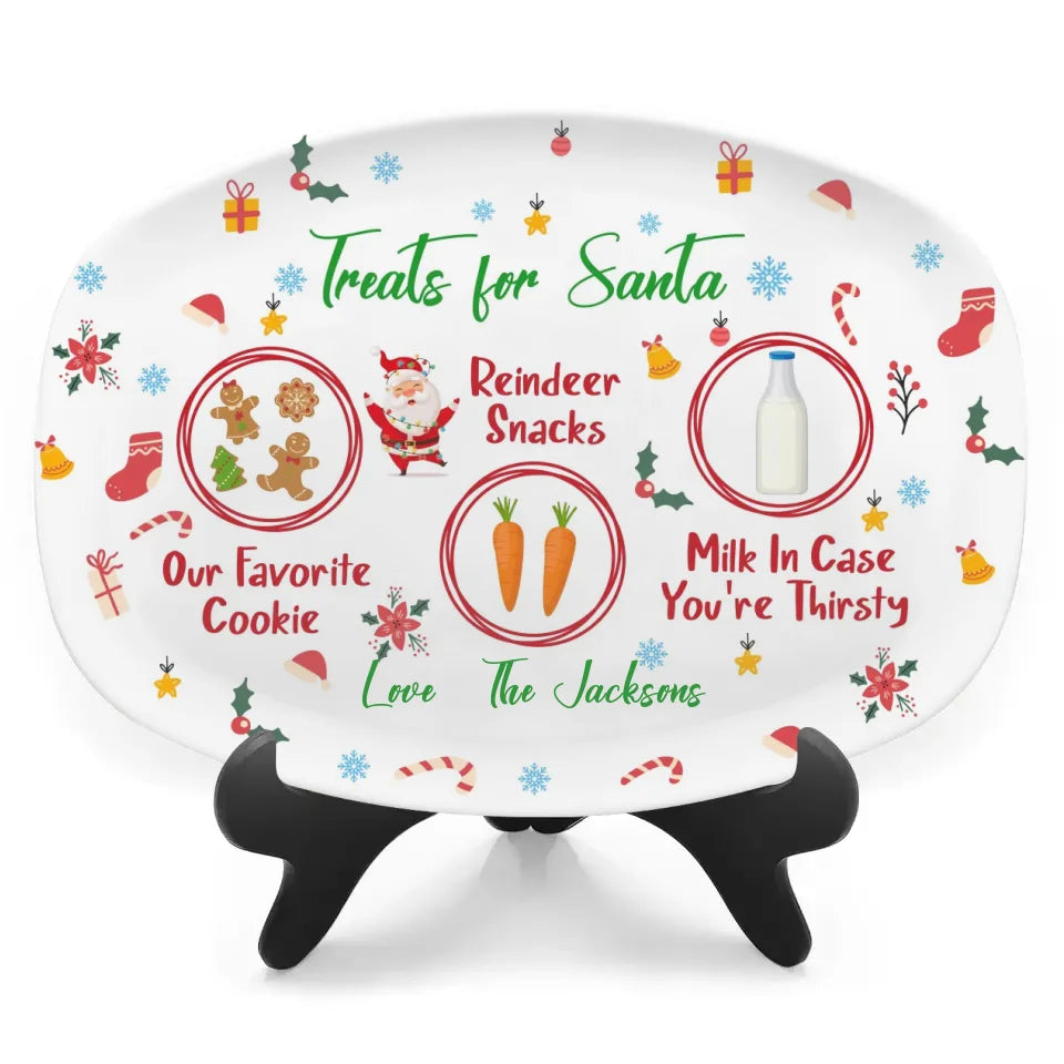 Treats For Santa - Personalized Platter, Santa Cookie Plate, Christmas Eve Cookie Plate - PL315YV