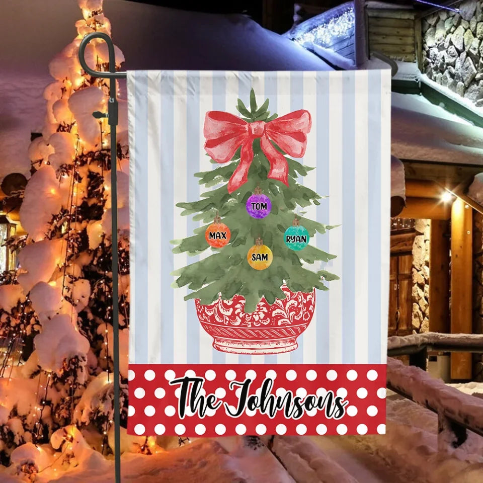 Christmas Tree - Personalized Garden Flag, Christmas Family Gift, Holiday Home Decor