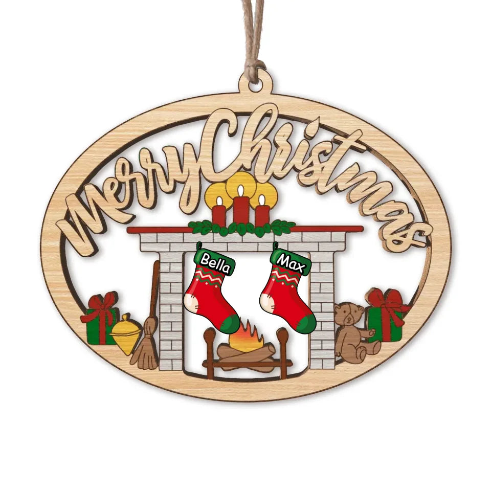 Personalized Family Stockings Christmas Ornament- Laser Cut, Wood, Gift For Family