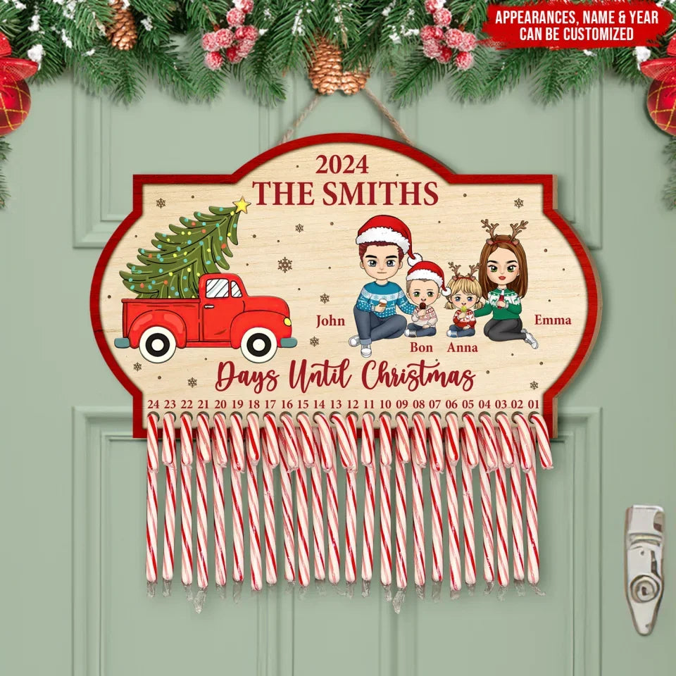 Christmas Truck - Personalized Wood Sign, Candy Canes Christmas Countdown, Holiday Home Decor, christmas door sign, christmas decor,christmas sign,christmas door decor,merry christmas sign,christmas decoration,valentines sign, valentines decor, valentines door sign, valentines day decor,door sign,front door sign, welcome sign, door hanger, welcome door sign, Personalized door sign, wood sign,Personalized sign,valentines day, valentines, valentines day gift, happy valentines day,door sign,front door sign, we