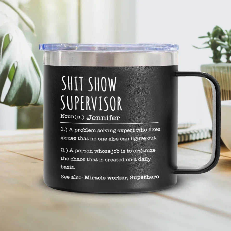 Funny SS Supervisor - Personalized Personalized 14oz Stainless Steel Tumbler, Thank You Gifts For Boss, Coworker, Friend