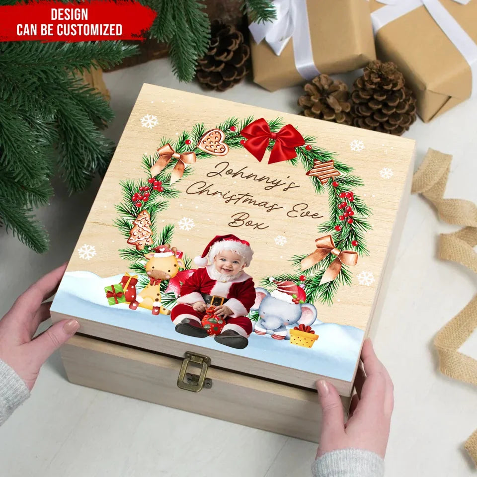 Photo Baby Christmas Eve Box - Personalized Christmas Eve Box, Christmas Gift For Kids