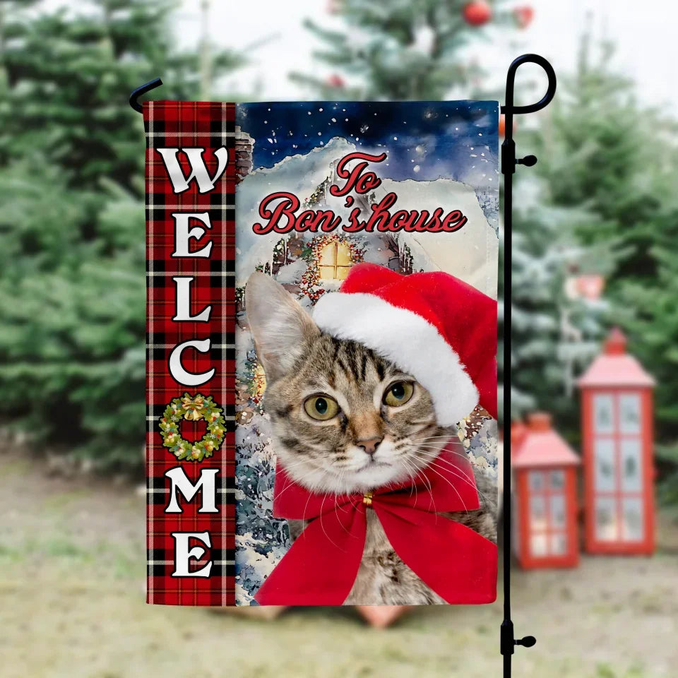 Welcome To Pet Christmas House - Personalized Garden Flag, Christmas Gift For Pet Lovers, Pet Christmas Decor - GF513AN