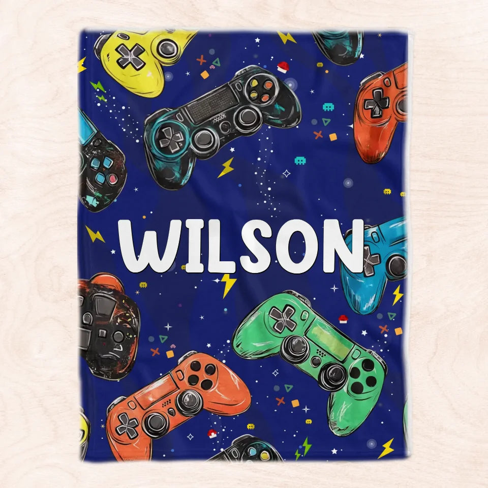 Video Game, Game Console - Personalized Blanket, Gift For Gamer/Kids, Custom Name Blanket  - BL178UP