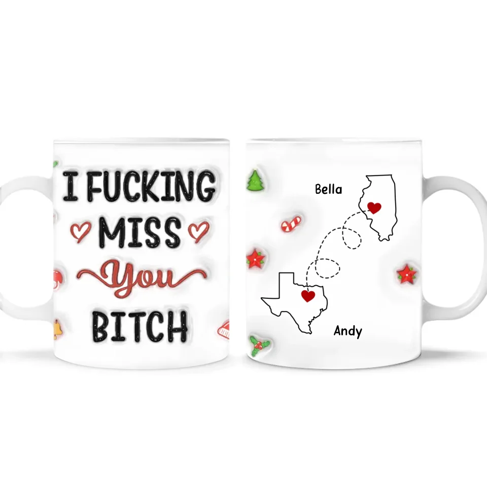 I Miss You Christmas Friendship - Personalized 3D Inflated Effect Printed Mug, Christmas Mug For Friends, Friendship Distant - M508AN