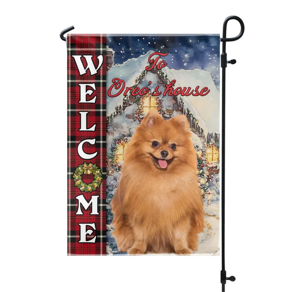 Welcome To Pet Christmas House - Personalized Garden Flag, Christmas Gift For Pet Lovers, Pet Christmas Decor - GF513AN