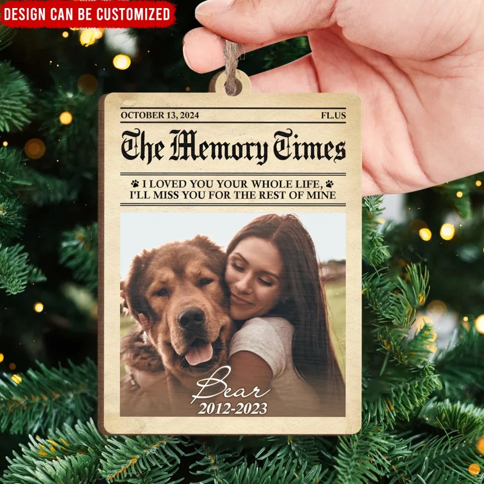 The Memory Times - Personalized Wooden Ornament, Pet Memorial Ornament, Sympathy Gift, memorial ornament, cardinal memorial ornament, memorial christmas ornament, angel memorial ornament, personalized memorial christmas ornament, personalized memorial ornament, memorial photo ornament