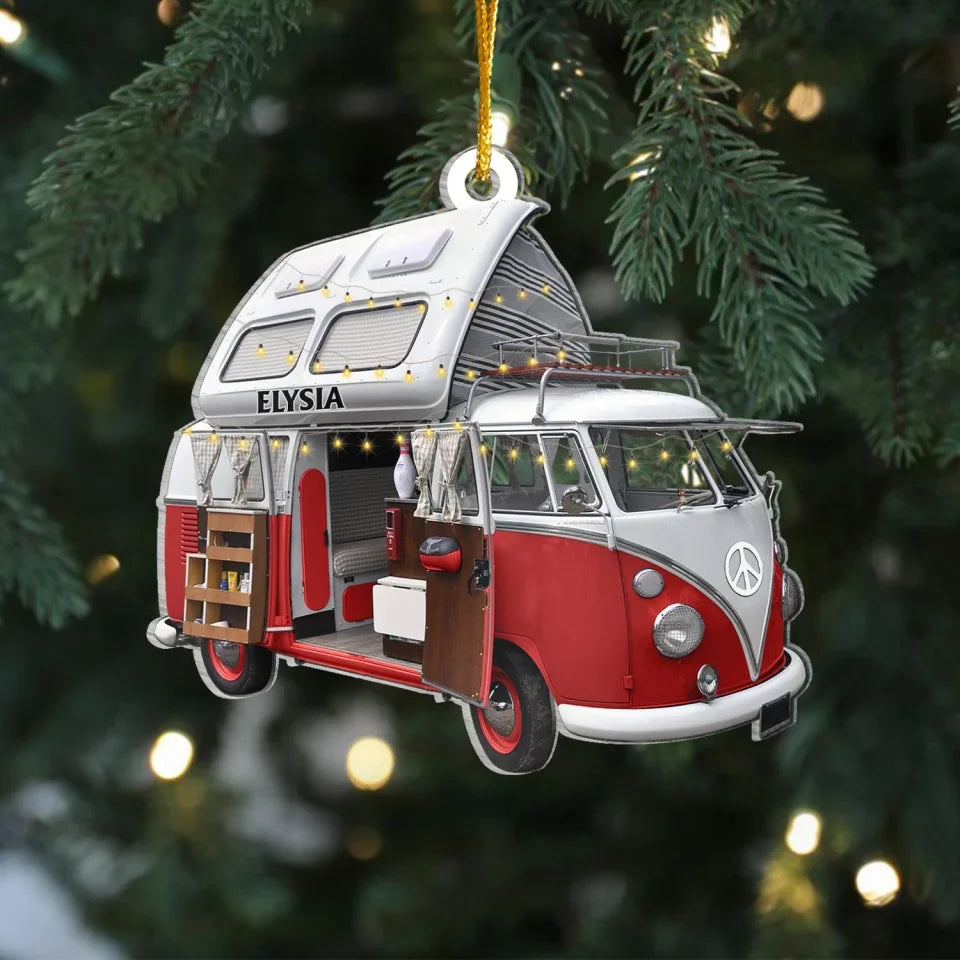 Camping Car - Personalized Acrylic Ornament, Christmas Camping Ornament, Gift for Camper, Camping, camping gift,camping,campsite,campgrounds,custom gift,personalized gifts,ornament, personalized ornament camping ornament, camp ornament