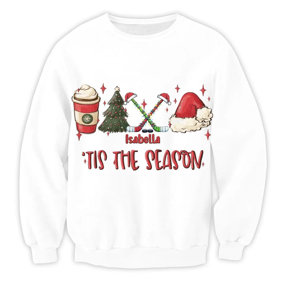 Tis The Season - Personalized T-Shirt, Christmas Sports Shirt, Hockey Christmas Shirt - TS531AN