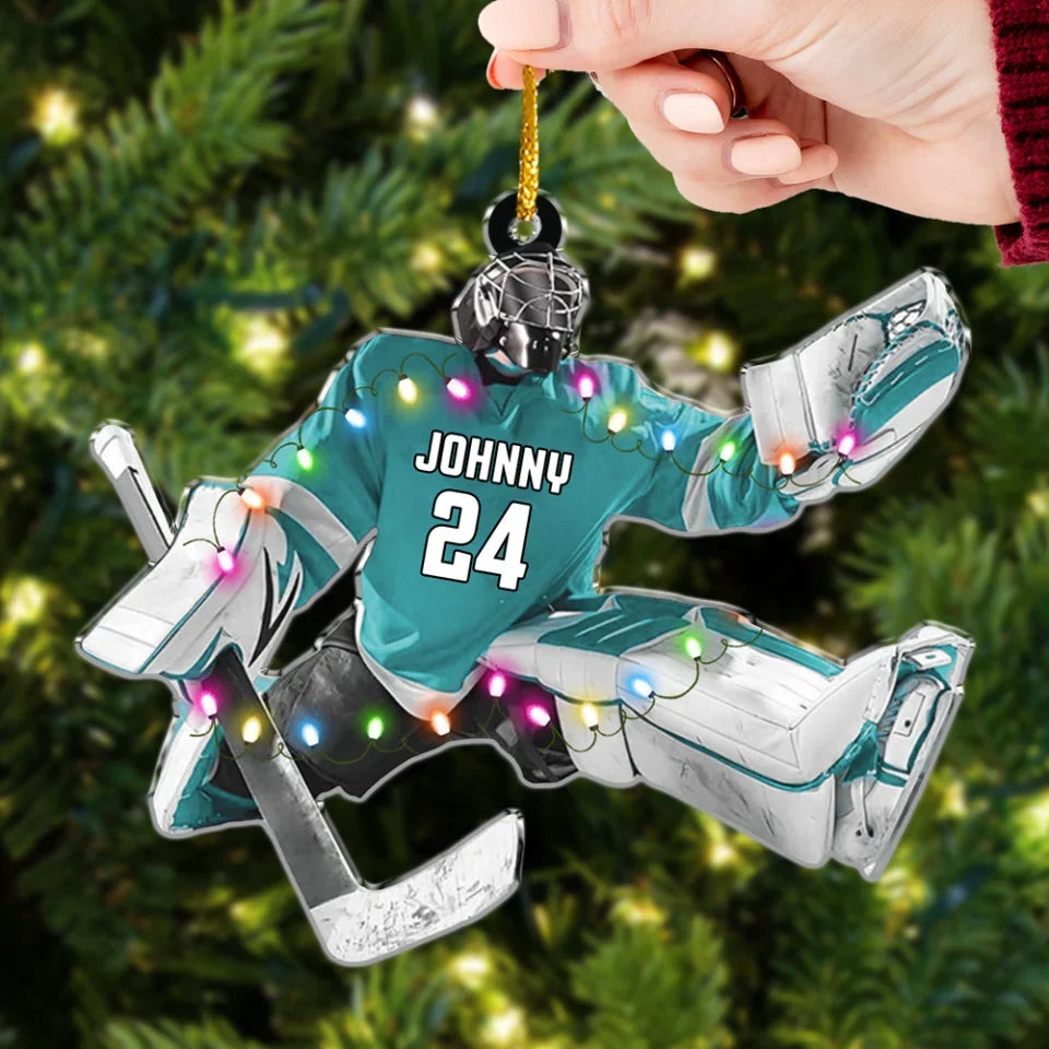 Hockey Goalie - Personalized Acrylic Ornament, Hockey Keepsake, Christmas Gift for Hockey Fan, christmas ornament, christmas ornaments, christmas decoration, christmas decor, christmas ornaments, christmas decor, valentines decor,ornament, personalized ornament,xmas,, christmas gift, happy christmas day,ornament, personalized ornament