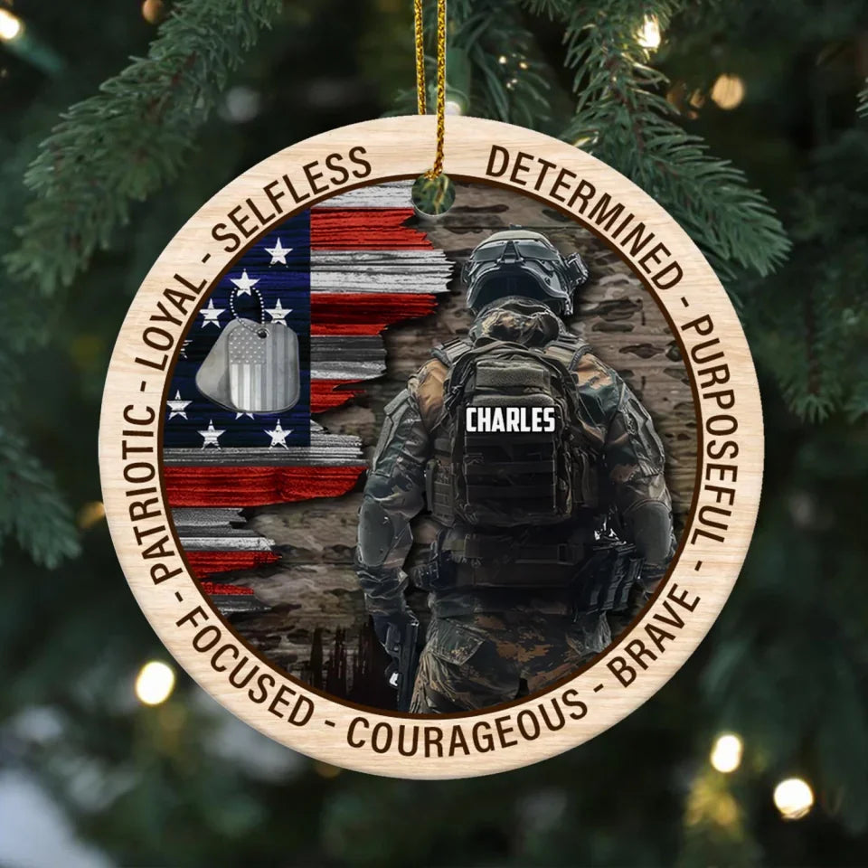 American Soldier - Personalized Ceramic Ornament, Military Ornament, Gift for Dad, Son, Husband, christmas ornament, christmas ornaments, christmas decoration, christmas decor, christmas ornaments, christmas decor, valentines decor,ornament, personalized ornament,xmas,, christmas gift, happy christmas day,ornament, personalized ornament