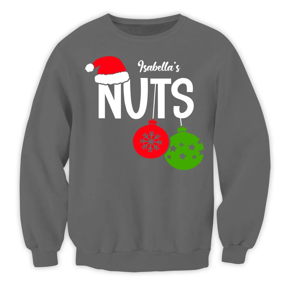 Chest Nuts - Personalized T-Shirt, Funny Couple Christmas Sweater, Christmas Gift for Her - TS406YV