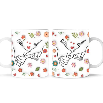 Couple Holding Hand - Personalized Mug, Couple Coffee Cup, Anniversary Gift, Gift for Her - M412YV