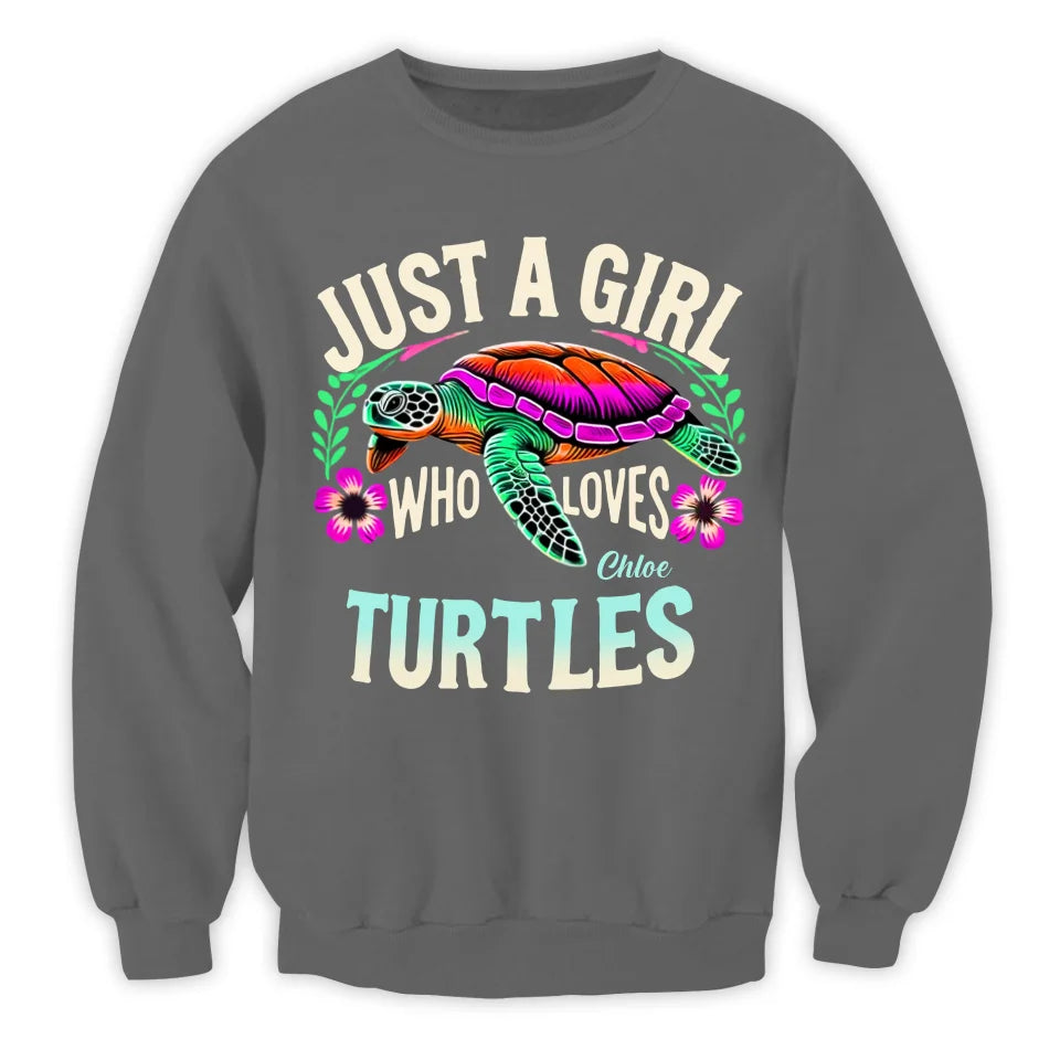 Just A Girl Who Loves Turtle - Personalized T-Shirt, Gift For Turtle Lovers - TS552AN