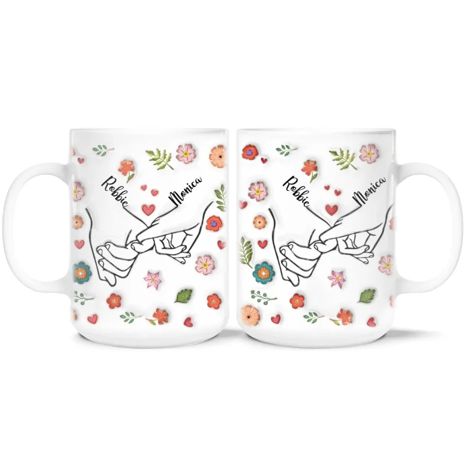 Couple Holding Hand - Personalized Mug, Couple Coffee Cup, Anniversary Gift, Gift for Her - M412YV