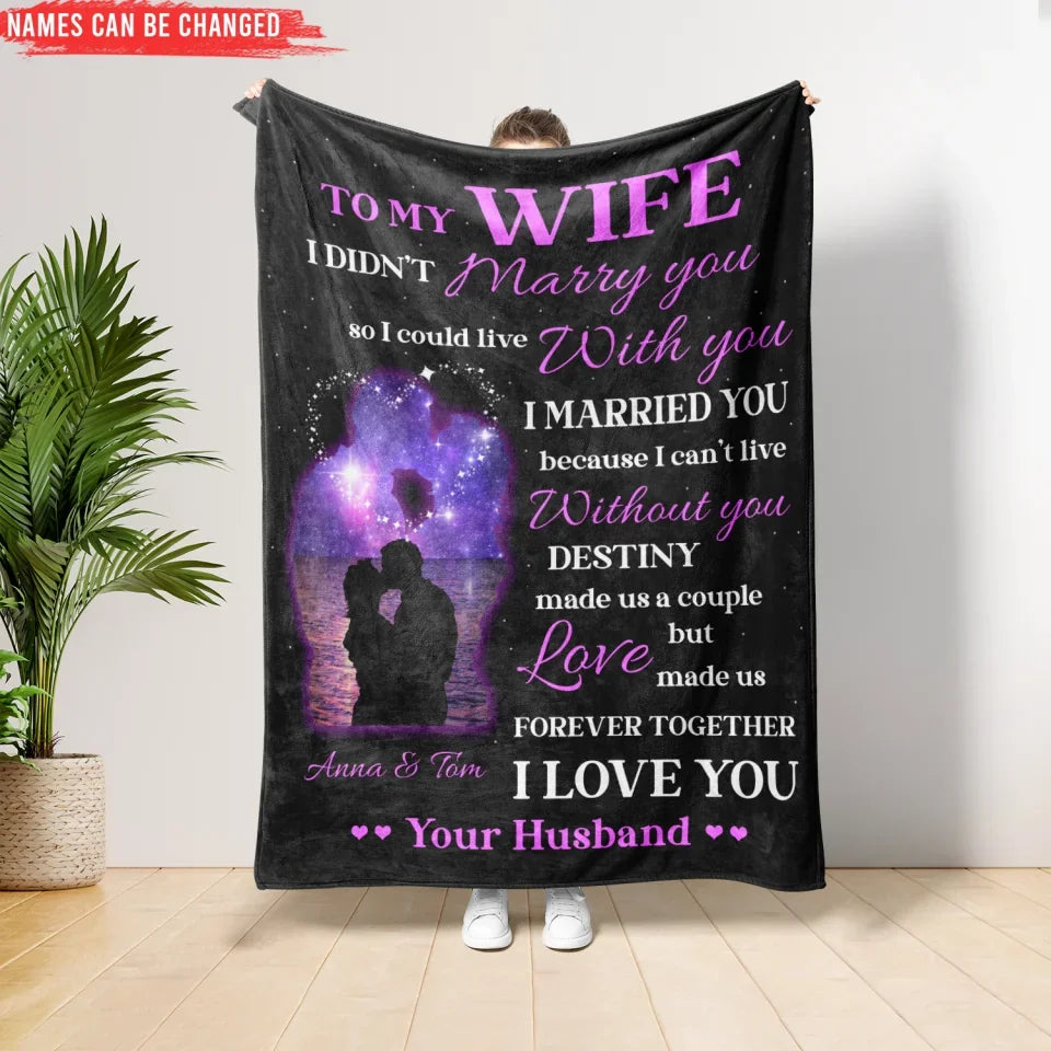 To My Wife - Personalized Blanket, Gift for Wife, Anniversary Gift , Blanket, blankets, personalized blanket, throw blanket, valentine, valentine gift, personalized valentine gift, valentines gift, gift for her, gift for him, custom blanket