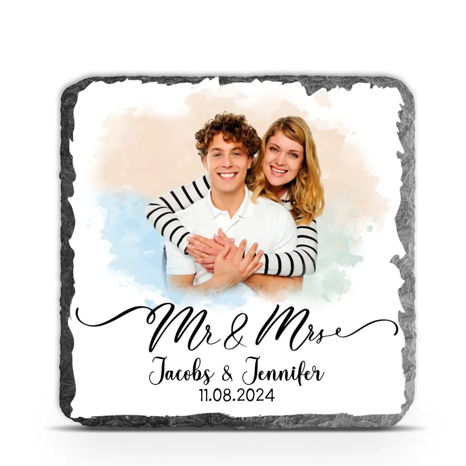 Mr &amp; Mrs Custom Photo Couples - Personalized Stone, Gift For Couples, Gift For Him, Gift For Her -MS484TL